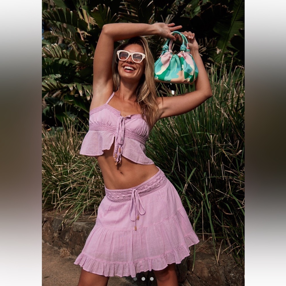 NWT Free People Zaria Set in Fragrant Lilac size Large